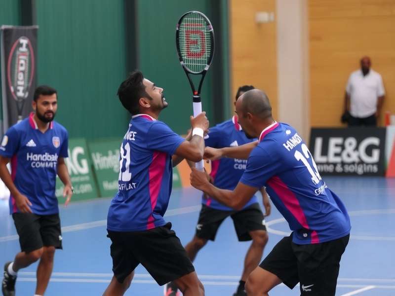 Detailed tactical map of Ahmedabad Handball Elite court showing player movement zones and hot spots